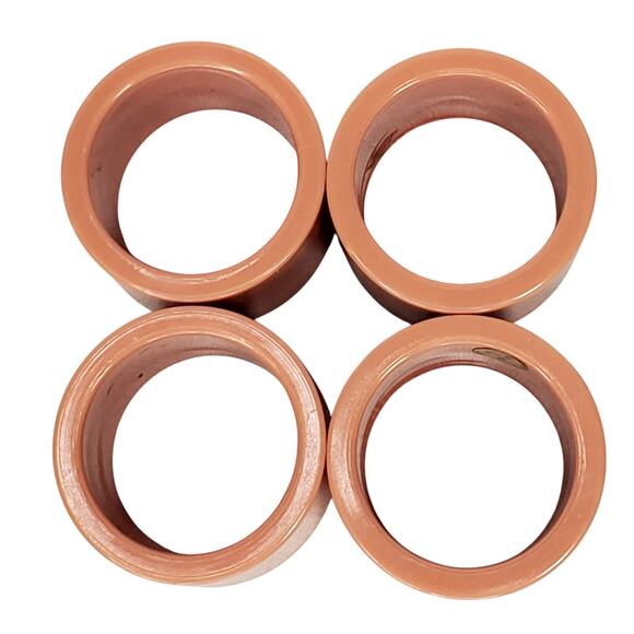 Lot of 4 Vtg Retro 1970s Light Rose Pink Round Melamine Napkin Rings Hong Kong - Picture 6 of 7